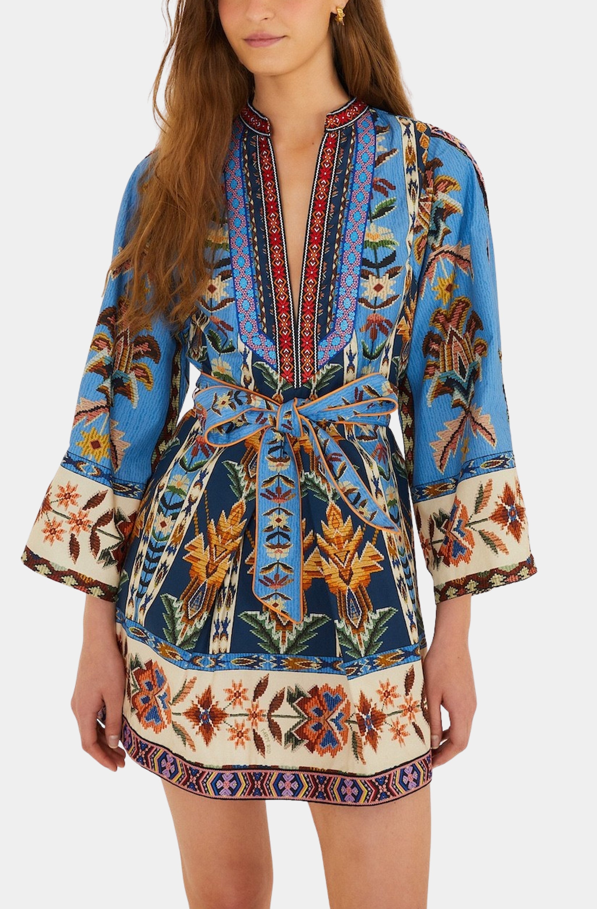 tapestry dress Embroidered Tapestry Blue Mini Dress – Hemline Birmingham