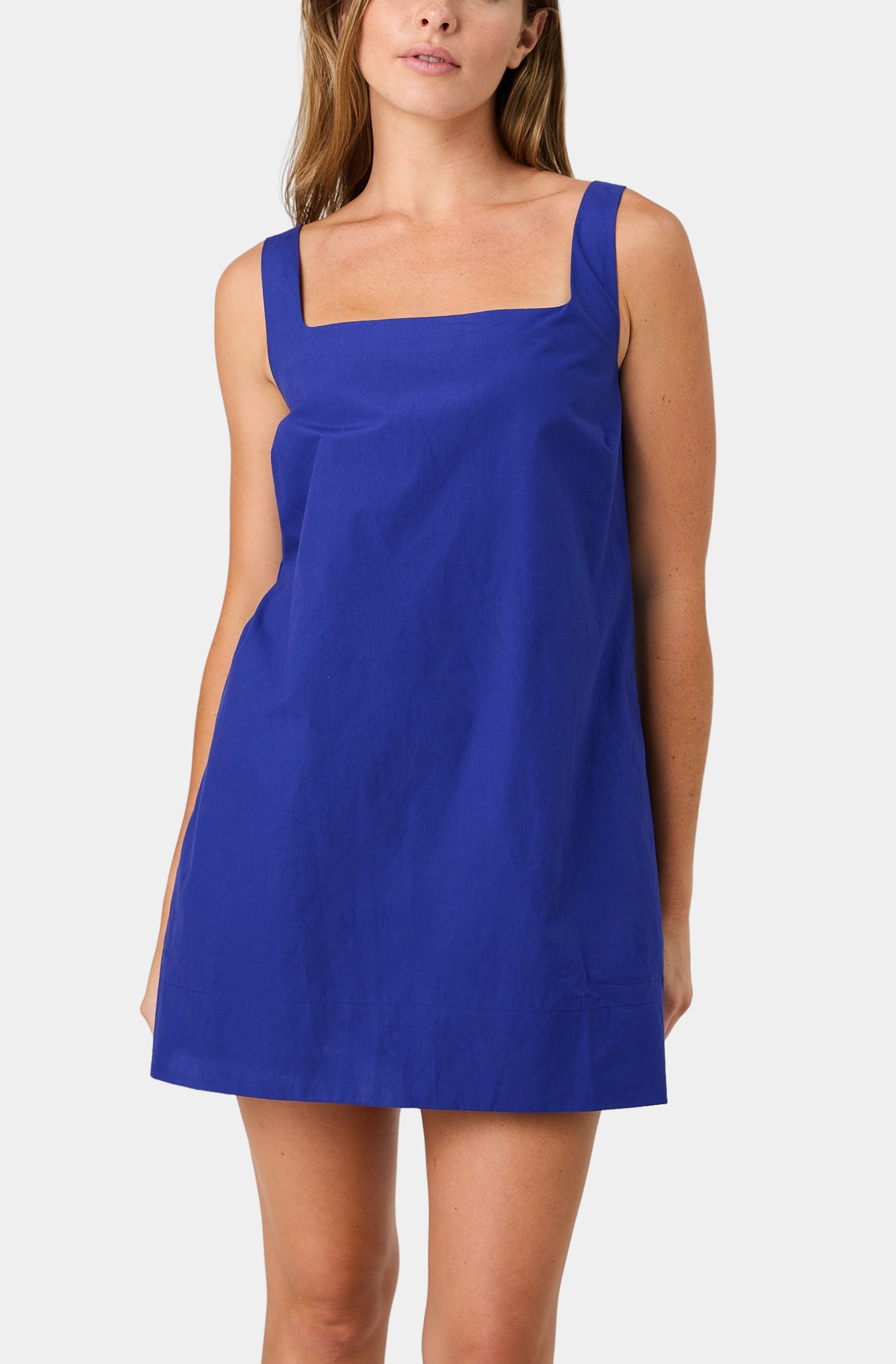 electric blue shift dress Alissa Cotton Mini – Hemline Birmingham Mini dresses Effortless structure