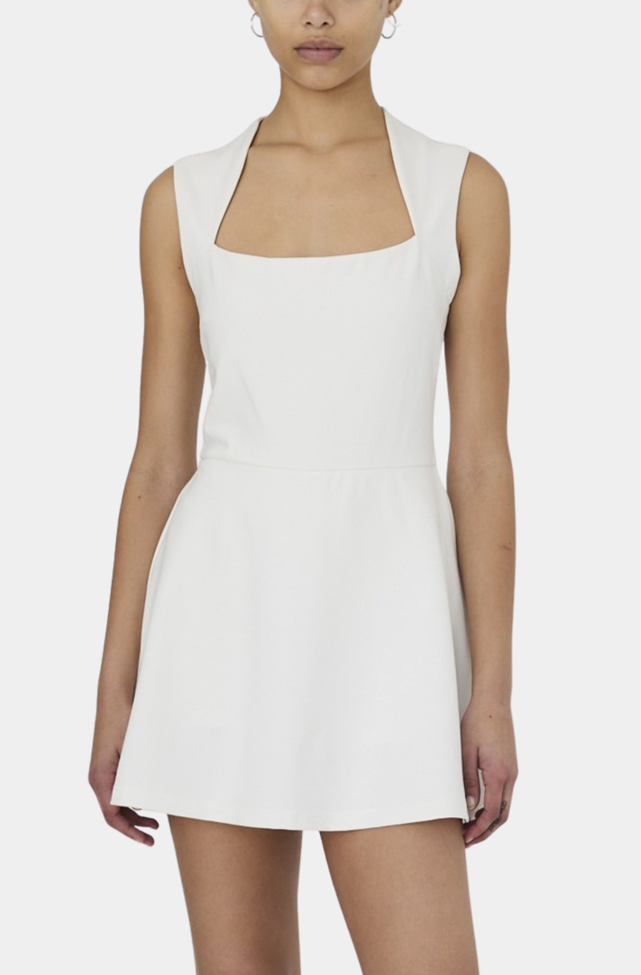 white summer skater dress Leilani | White Round-Neck Mini Skater Dress