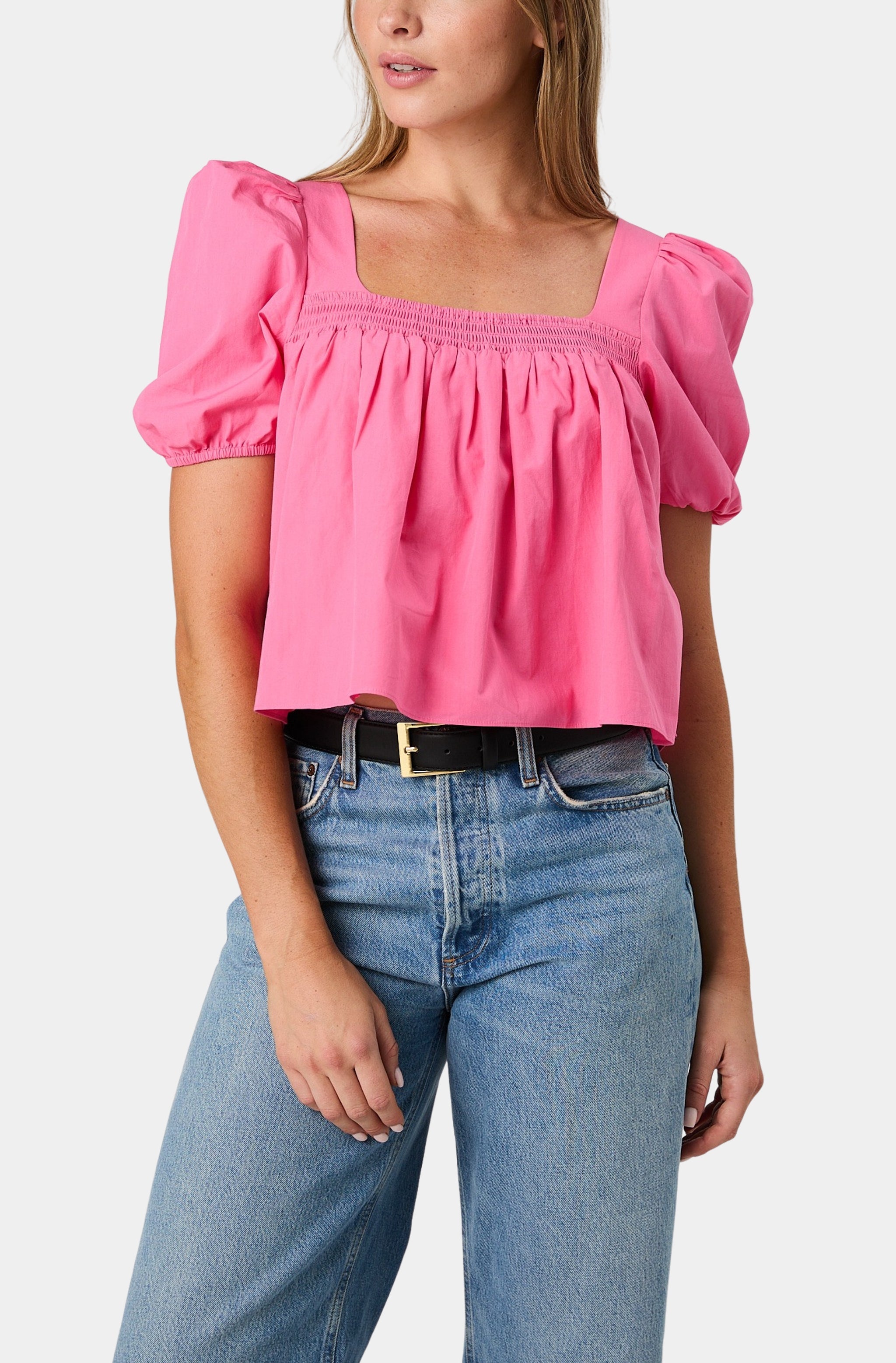 Cambria Cotton Puff Sleeve Top – Hemline Birmingham