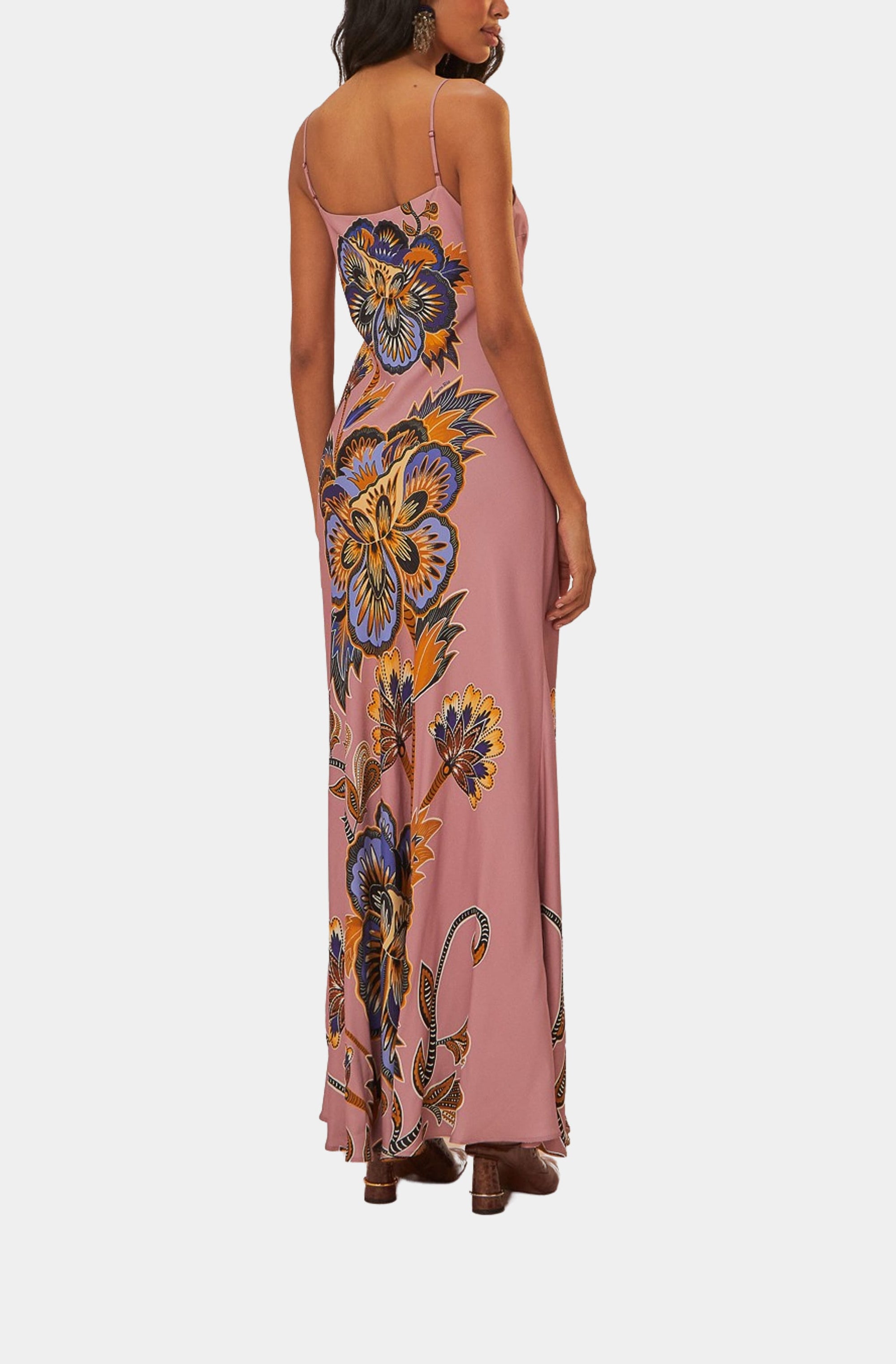 Maxi Floral Pink Slip Maxi Dress