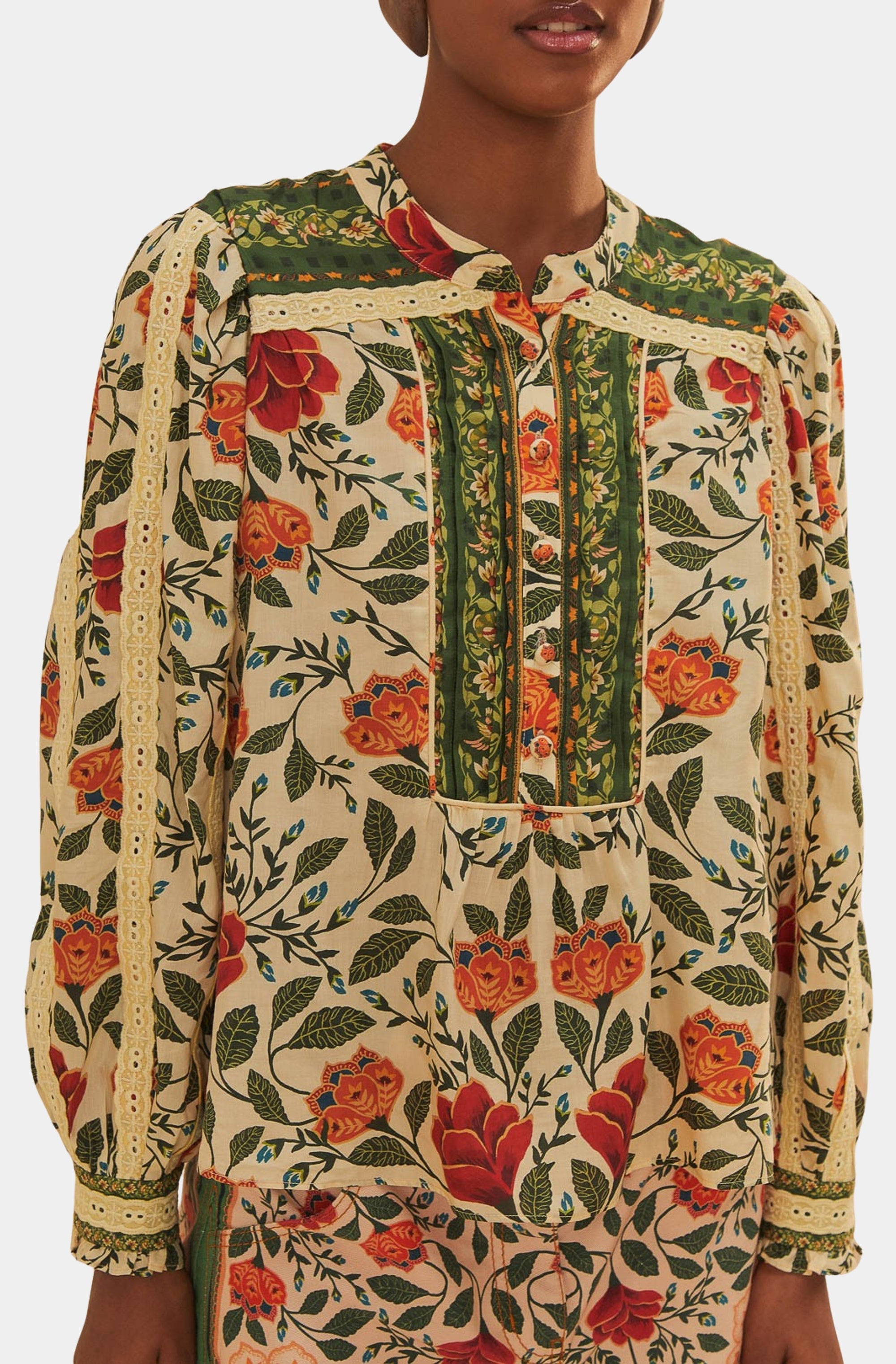 Garden Tapestry Sand Blouse