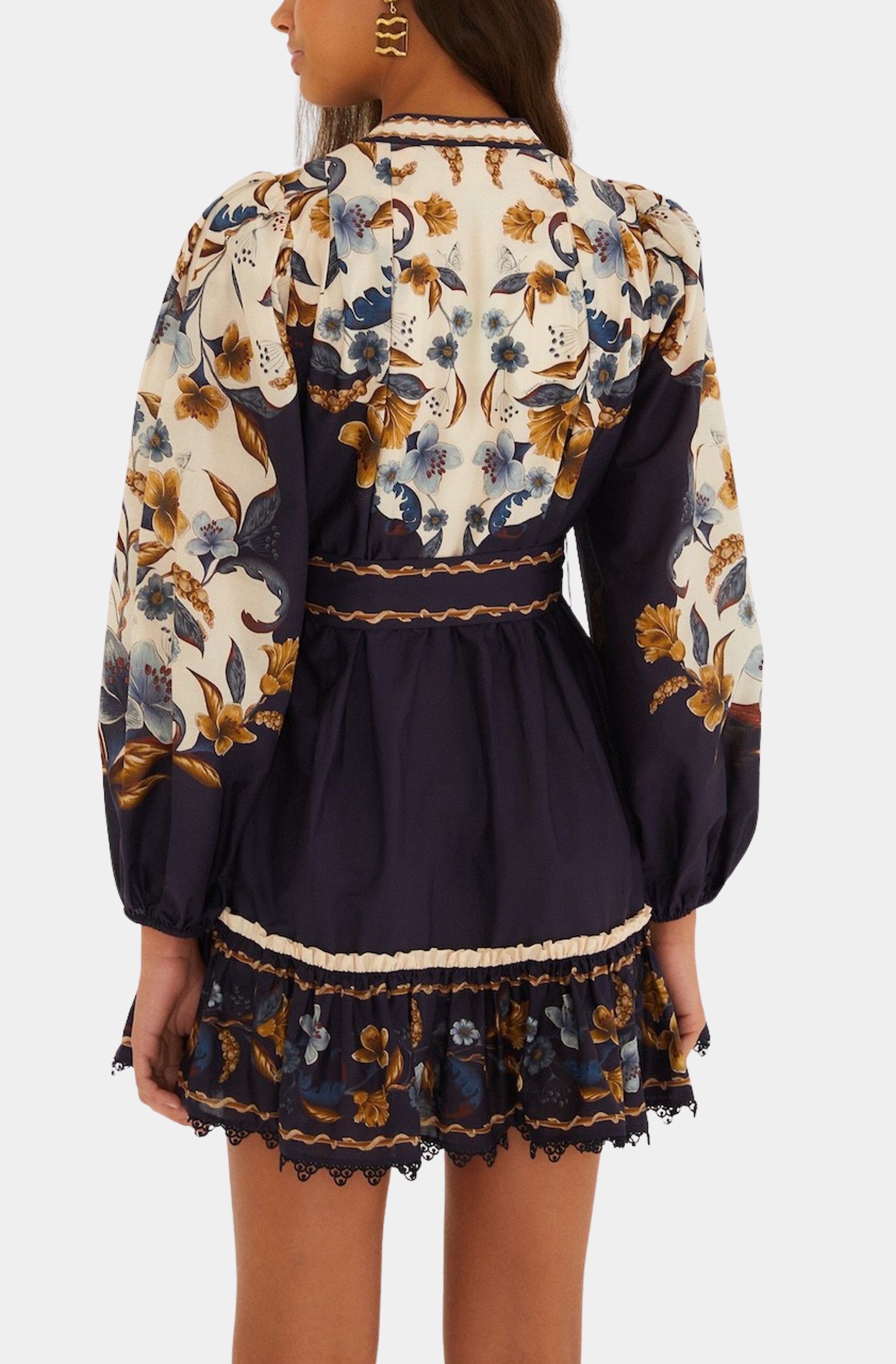 Golden Nature Navy Blue Mini Dress
