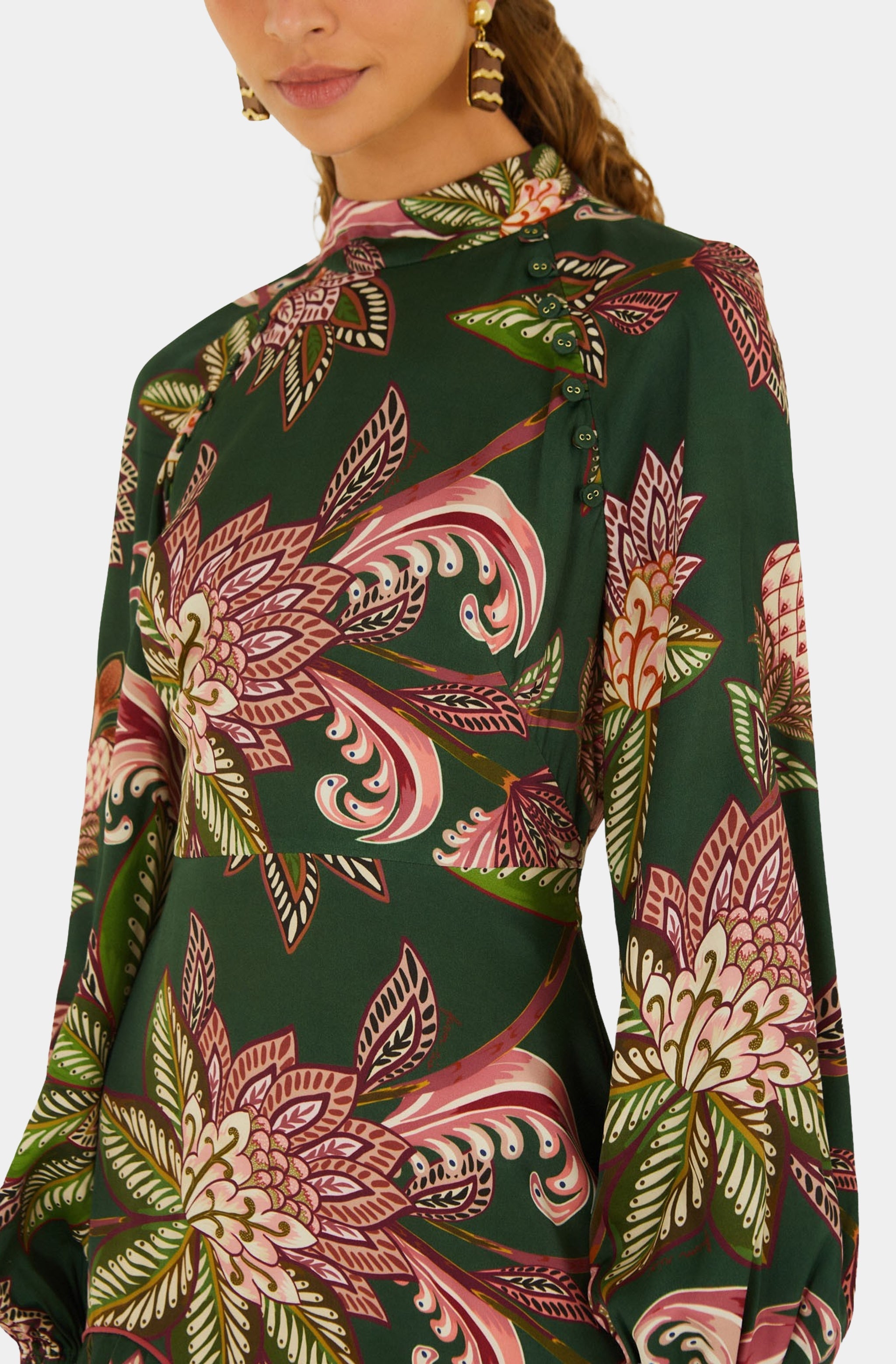 Arabesque Paradise Floral Green Mini Dress