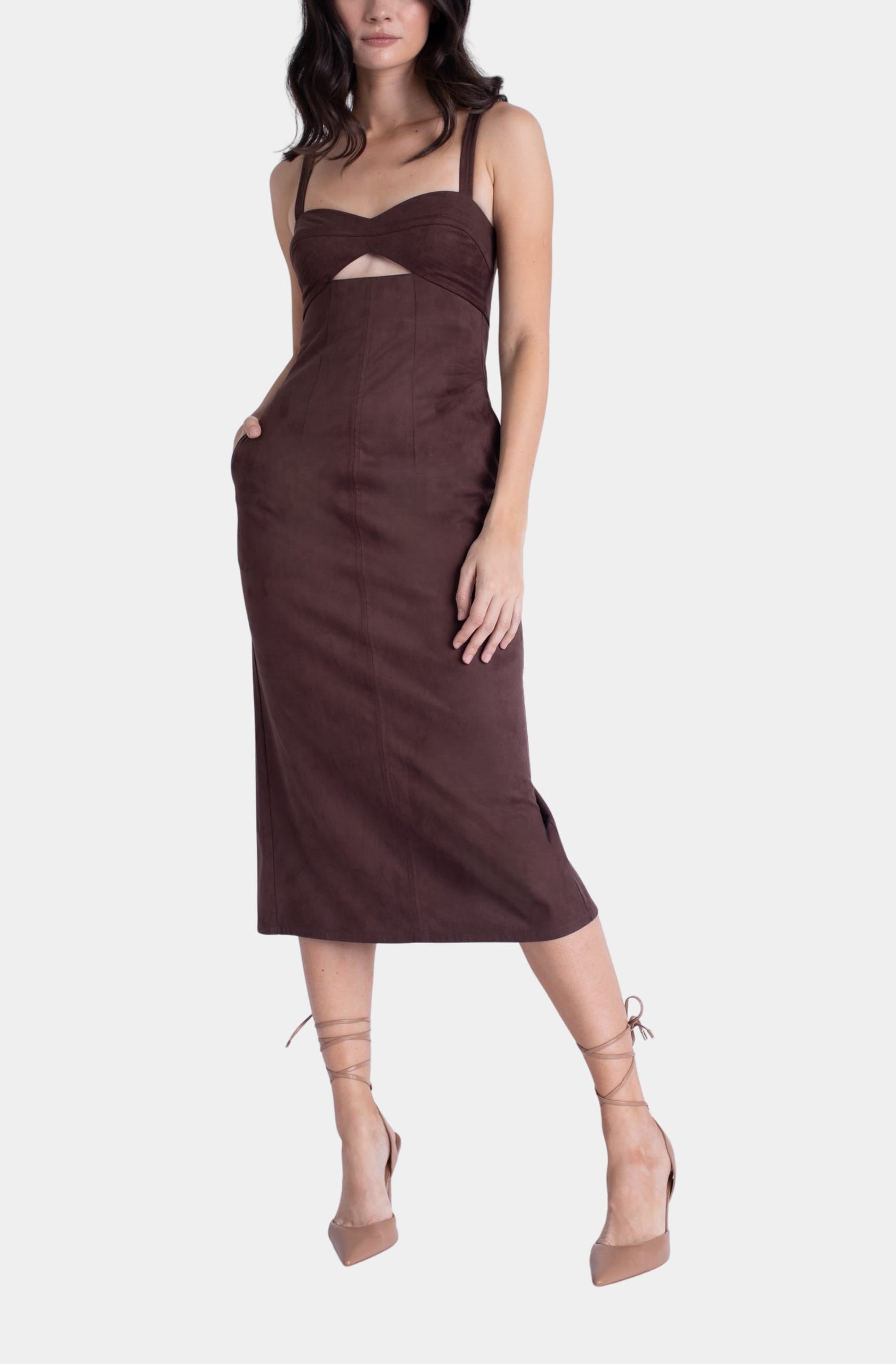 Olivia Suede Midi Dress