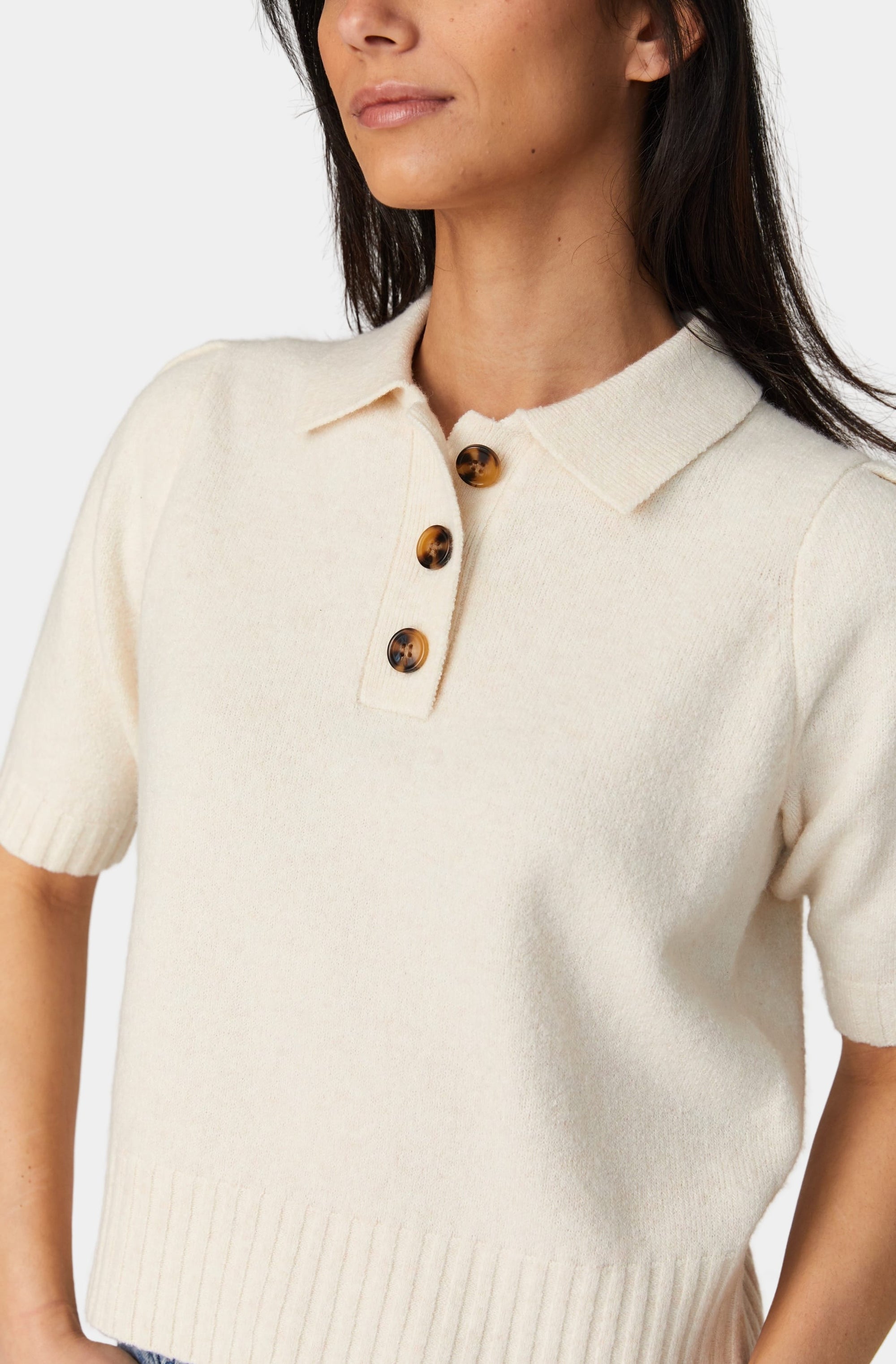 Vhari Short Sleeve Button Up Jumper