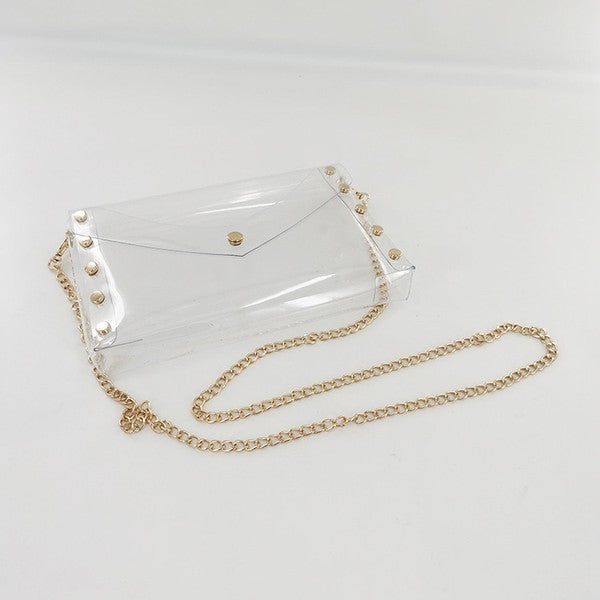 Studded Clear Crossbody Bag - Hemline River Oaks