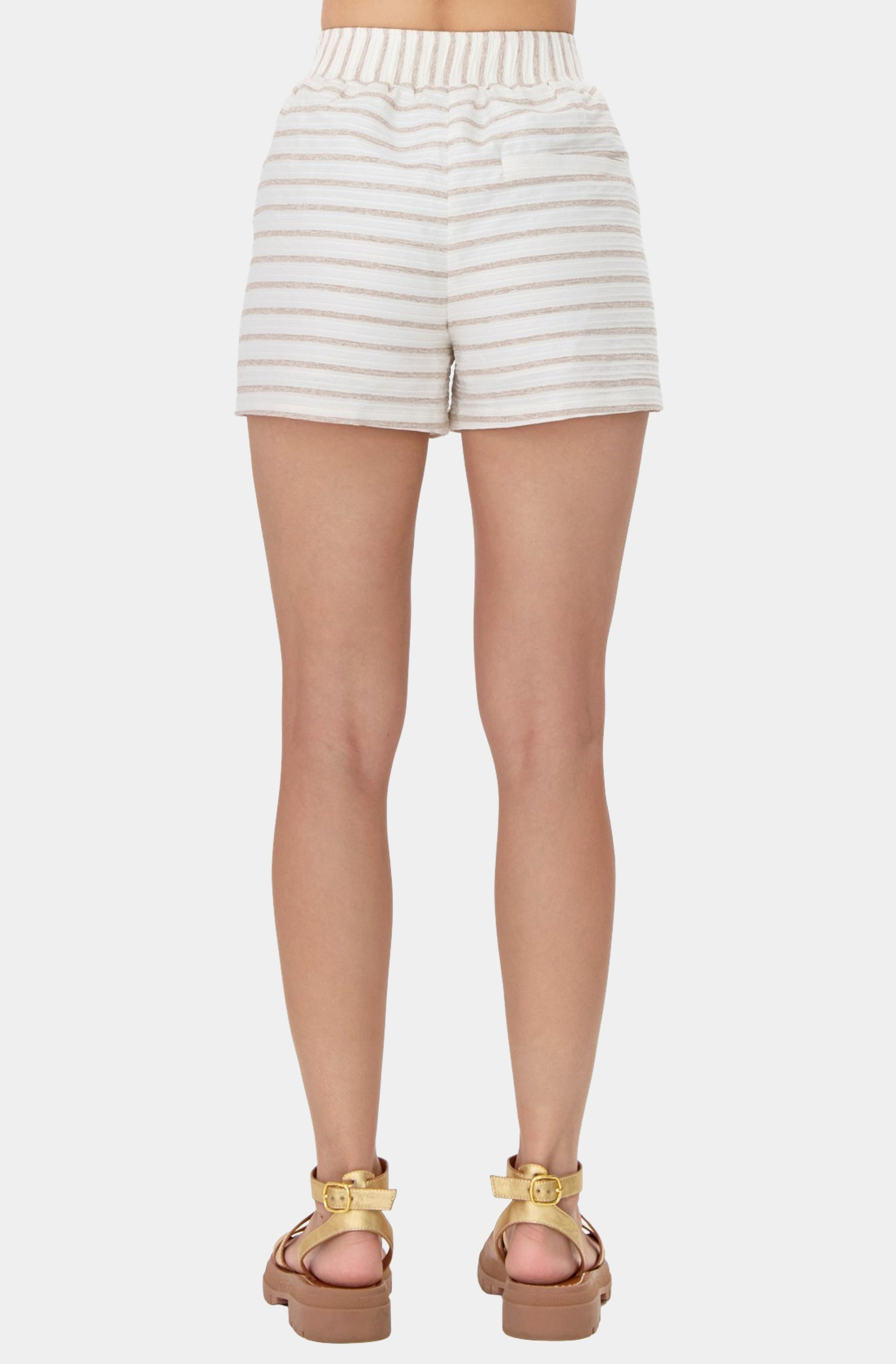 Olivia Textured Stripe Pull Up Shorts