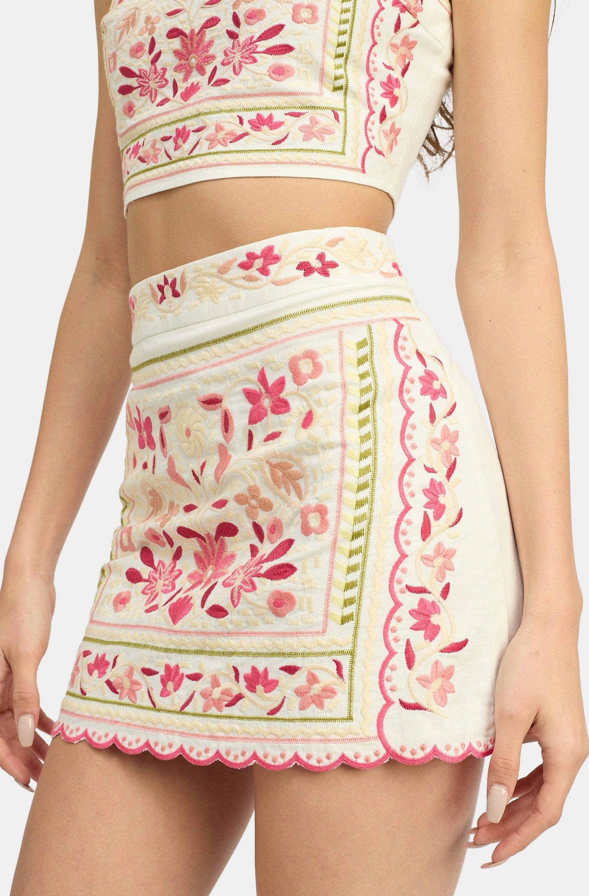 Nico Embroidered Mini Skirt