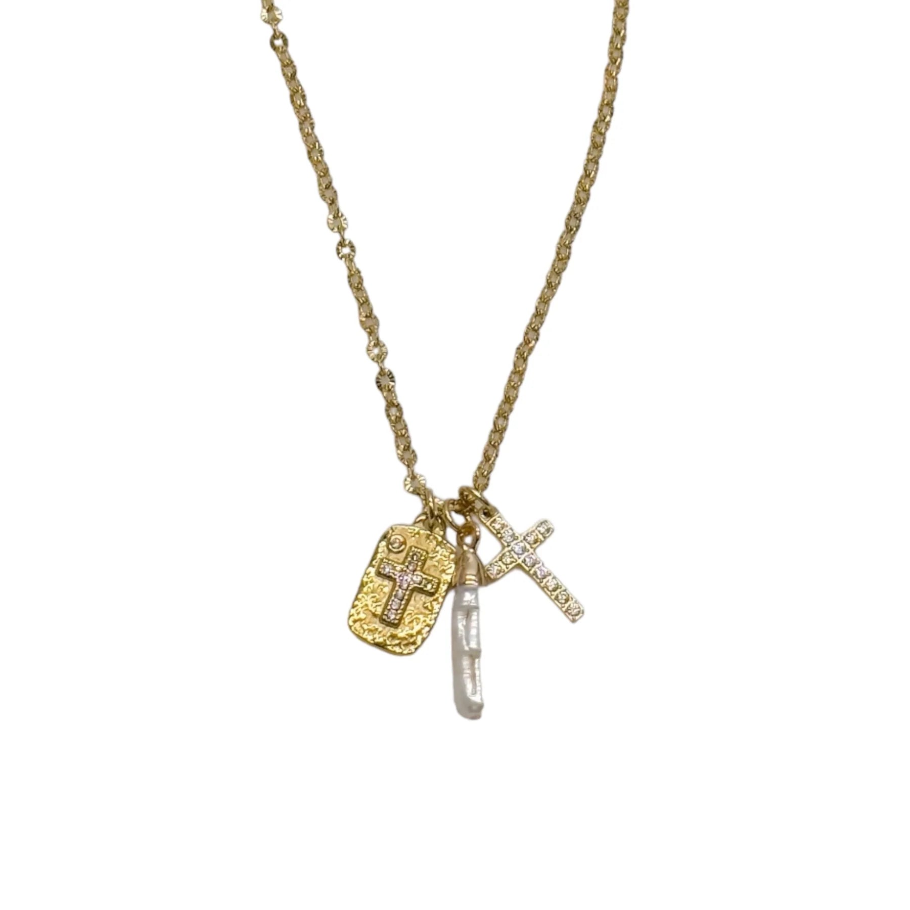 Leah Cross Charm  Necklace