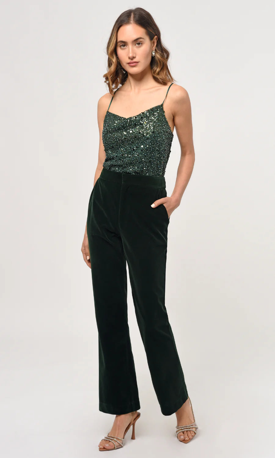 Bona Cowl Neck Beaded Blouse