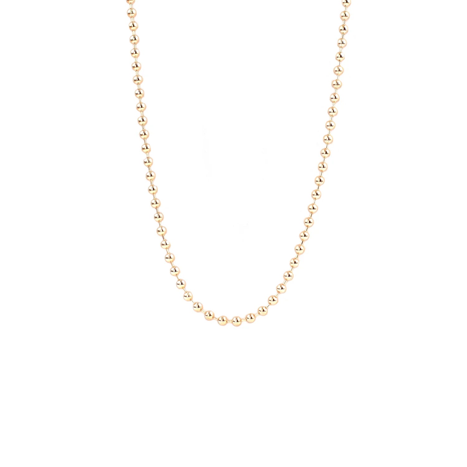 gold plated 18" ball chain necklace