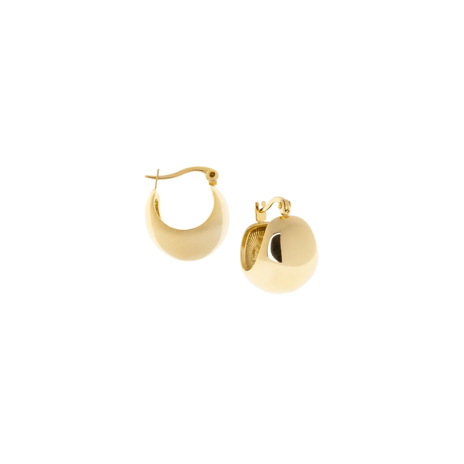 Gold Plated 3/4" wide small hoop earring