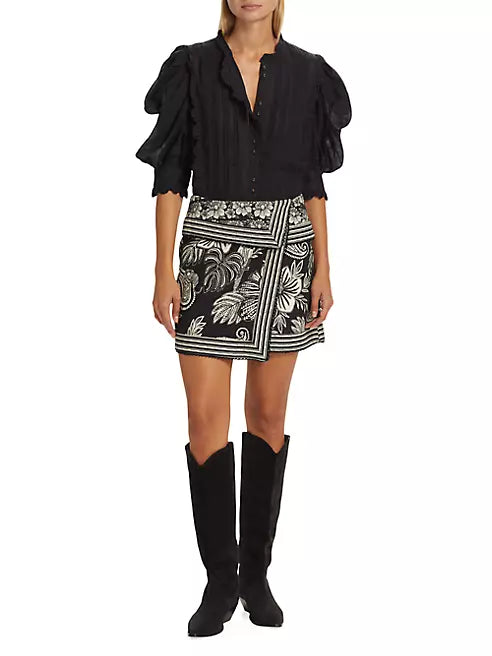 Pasley Bloom Black Skirt
