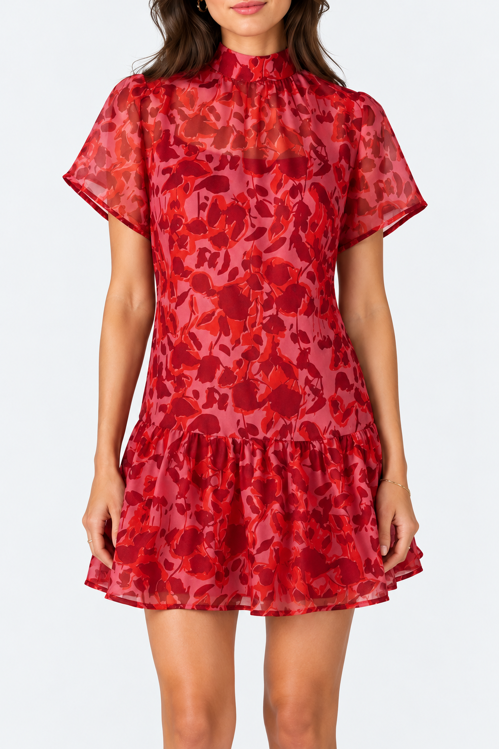 Romelia Dress in Red, front view