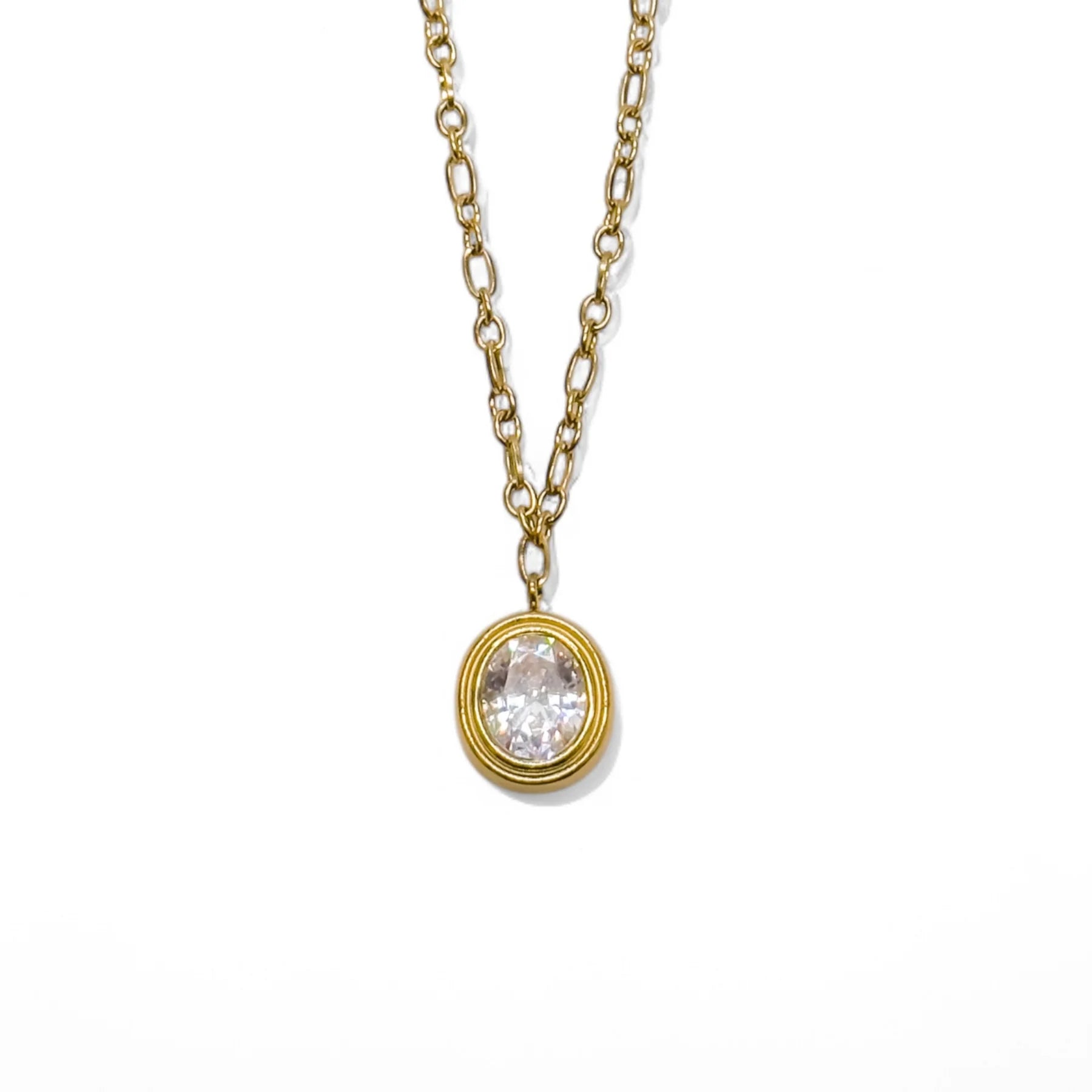 Seraphina Oval Glass Stone Necklace